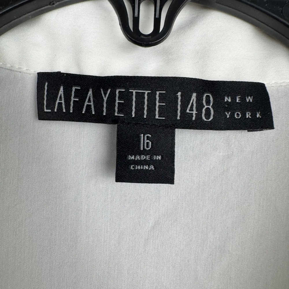 Lafayette 148 New York Crisp White Button Down Shirt - Picture 2 of 7